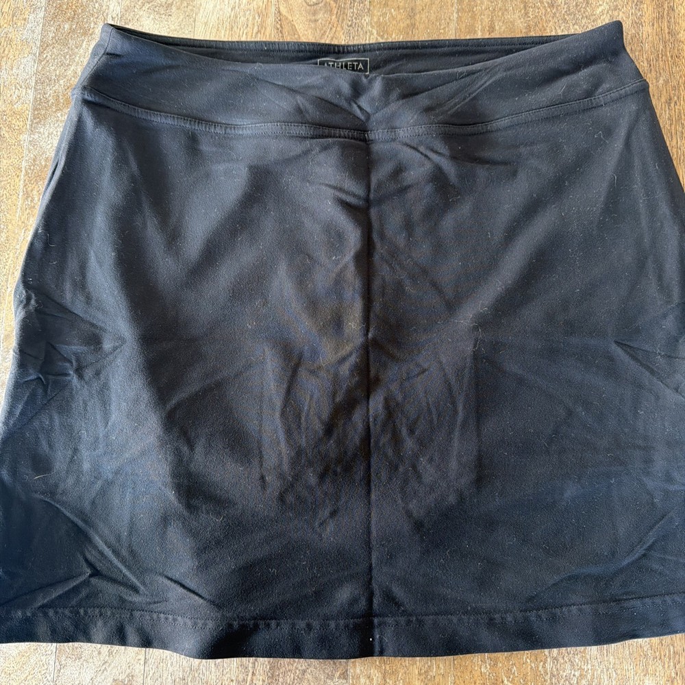 Athleta Women's Black Lined Athletic Tennis Pickleball Skort Skirt Size L