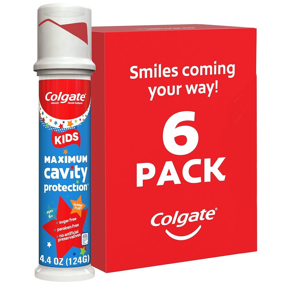 Colgate Kids Fluoride Toothpaste Pump for Cavity Prevention & Oral Health