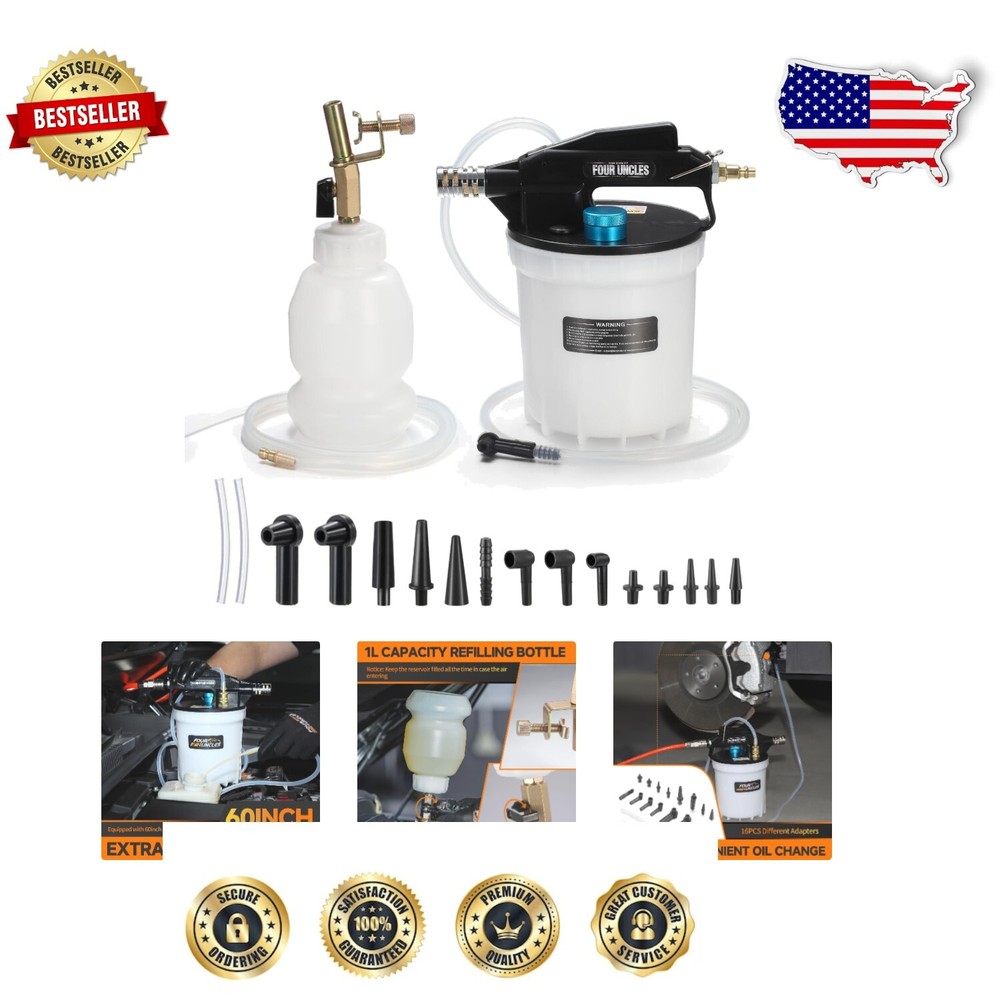 2L Vacuum Pump Brake Bleeder Kit for One-Person Operation - Quiet & Efficient