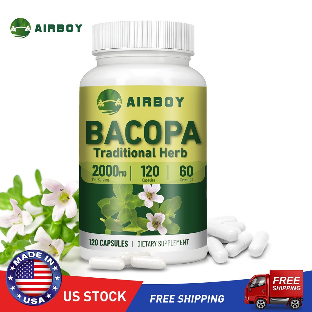 Bacopa Monnieri 2000mg - Boost Brain, Supports Memory and Cognitive Performance
