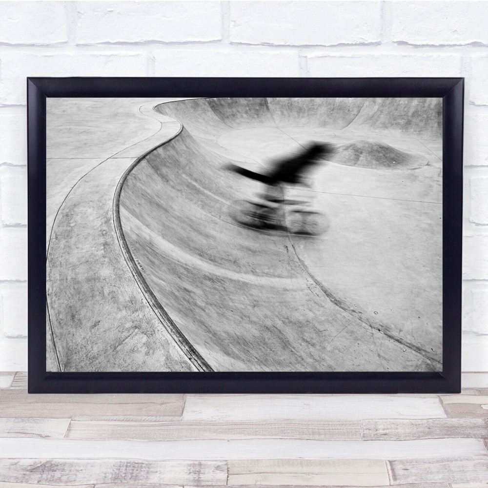 Black & White skate Motion Blur Blurry BMX Bike Bicycle Speed Quick Print