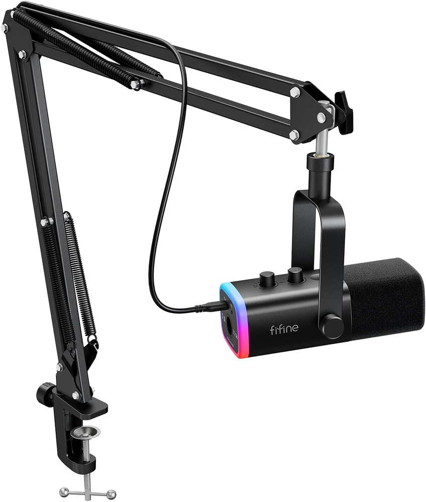 XLR/USB Gaming Microphone Set, Dynamic PC Mic for Streaming Podcasting, Computer
