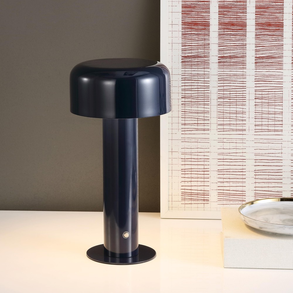 Lighting Collection Bonny Dark Blue 13-inch Table Lamp (LED Bulb Included)