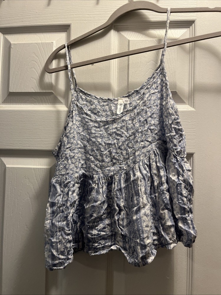 Blue and White Baby Doll Tank Top Size Small