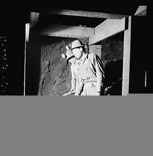 Photo:1910s Miners Hard Hats Underground Mine Shaft Black White Photo