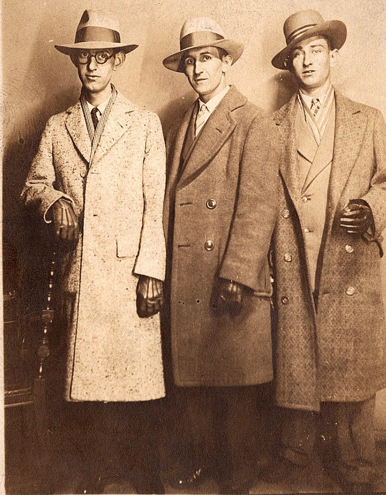 Antique Vintage Real Photo Postcard Picture Portrait Men Suits Coats Hats Gloves