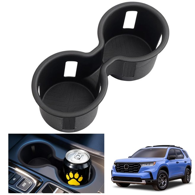 Silicone For 2023-2025 Honda Pilot Center Console Drinks Cup Holder Insert Black