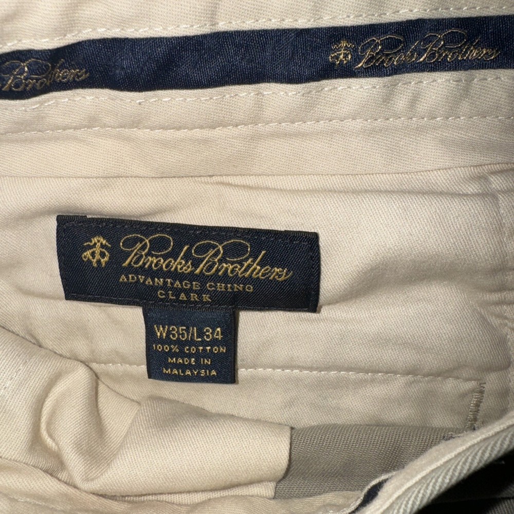 Brooks Brothers 346 Advantage Clarke Chino Pants Beige Men's 35 x 34