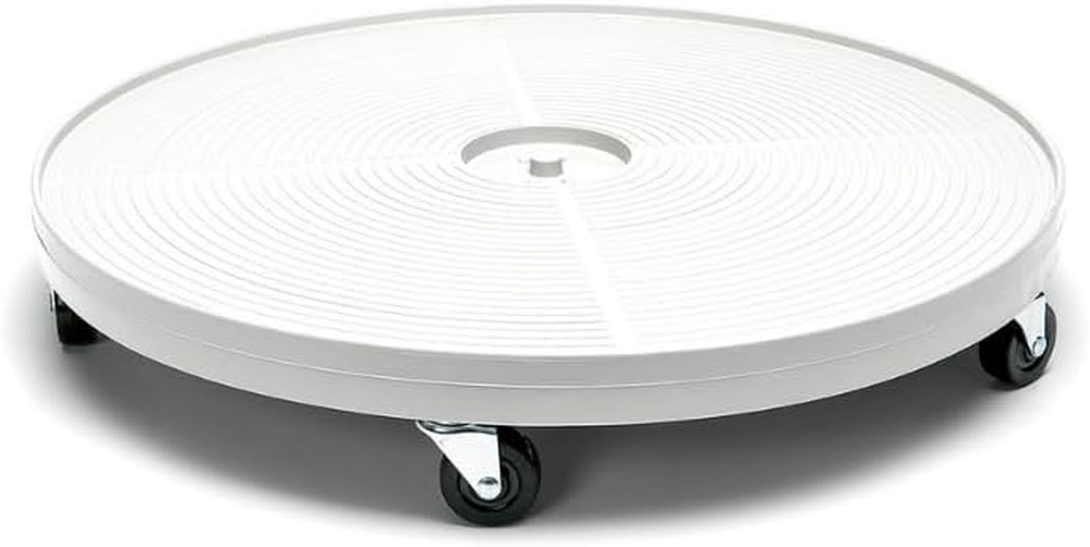 24 Inch Plant Dolly with Wheels, White, Indoor or Outdoor, Planter Caddy for Pot