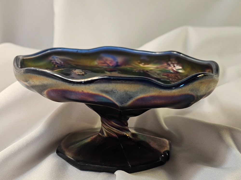vintage Fenton blackberry miniature compote or trinket dish