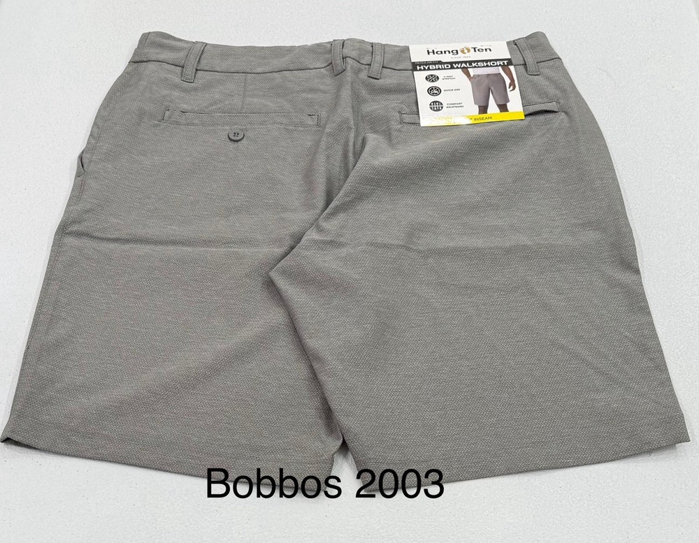 Hang Ten Men's Regular Fit Hybrid Walk Shorts, Gray, Size 32
