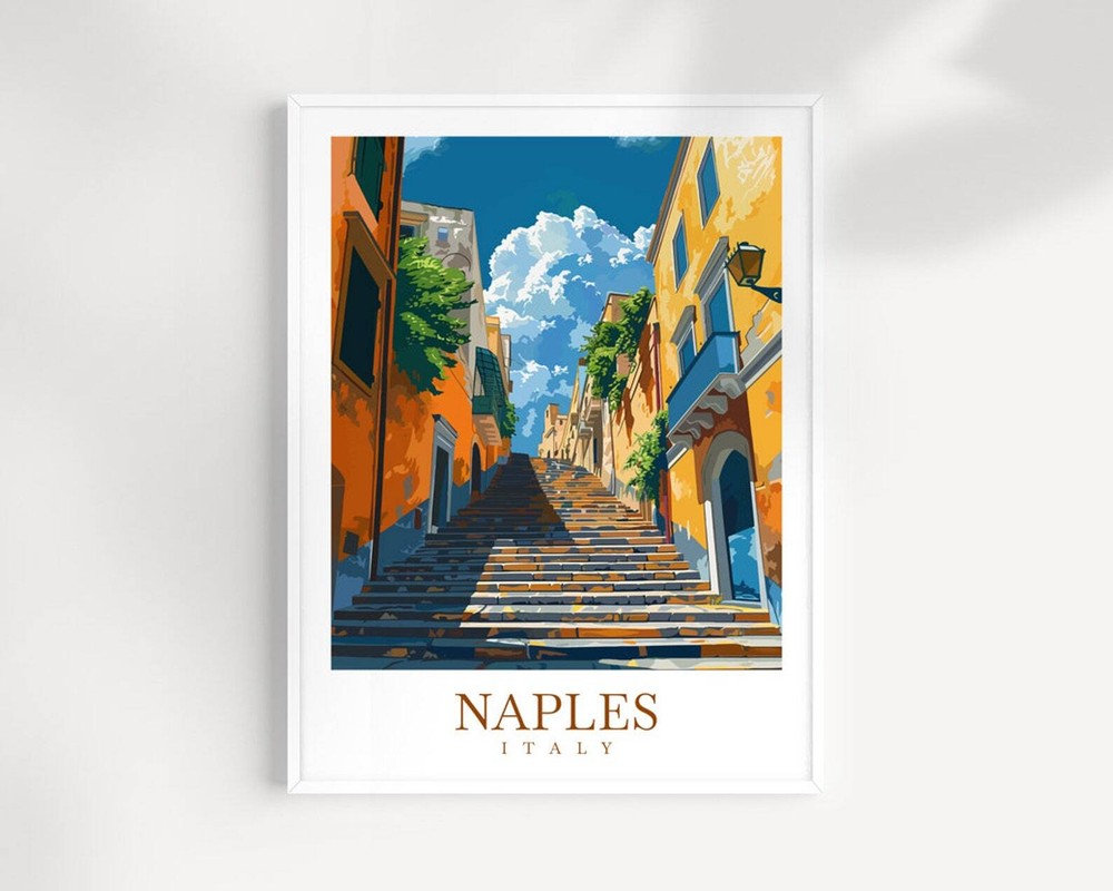 Naples Print Travel Print Wall Art Italy Wall Hanging Naples Home Decoration