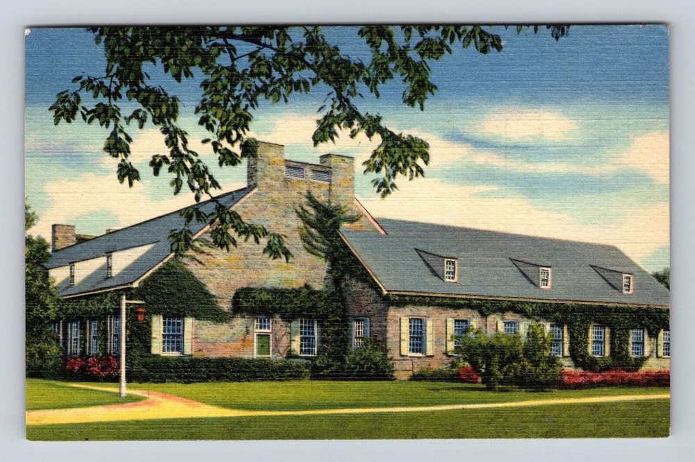 Hyde Park NY-New York, Franklin Roosevelt Library & Museum, Vintage Postcard