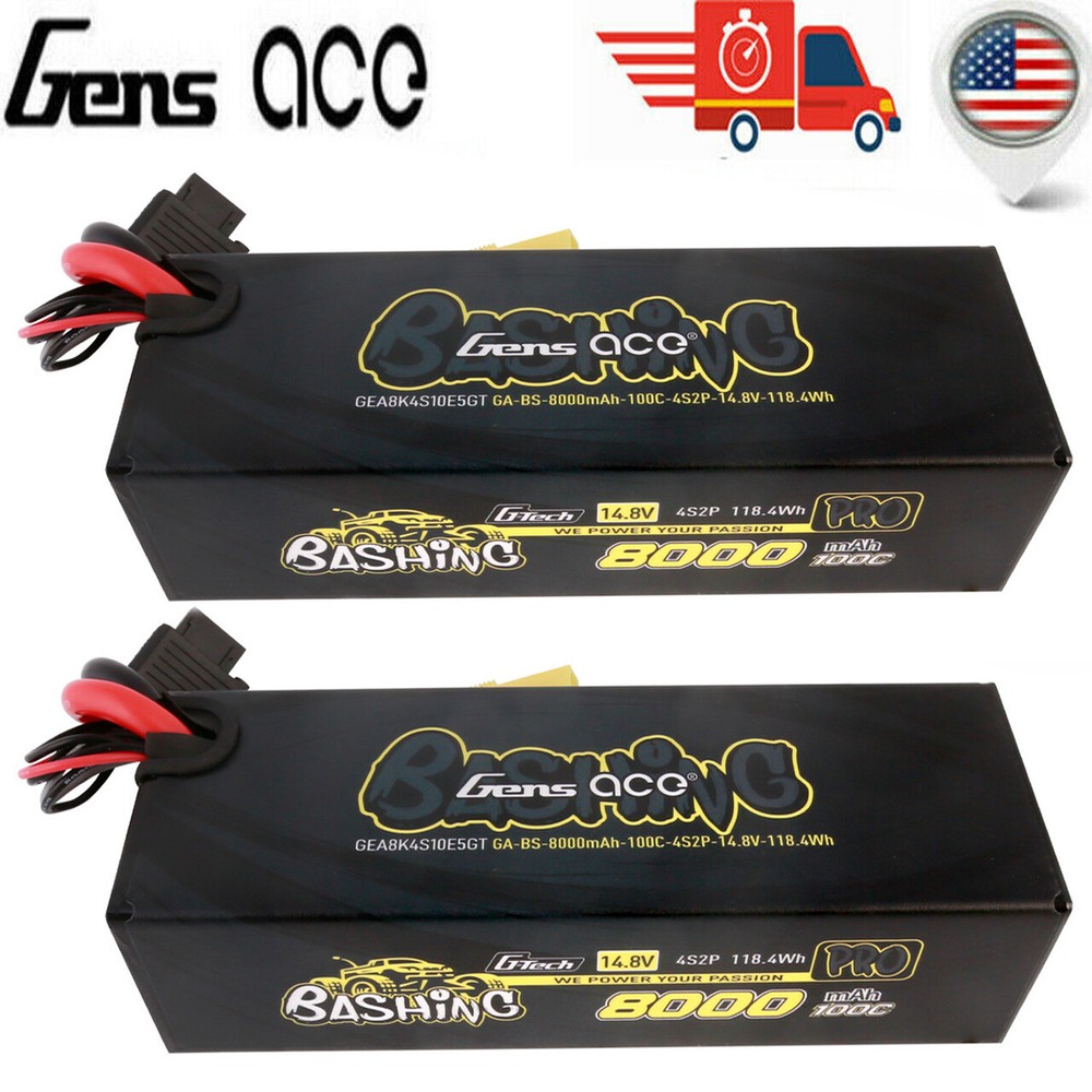 2X Gens Ace Bashing G-Tech 14.8v 100C 8000mAh 4S Lipo Battery EC5 For Arrma Car-image