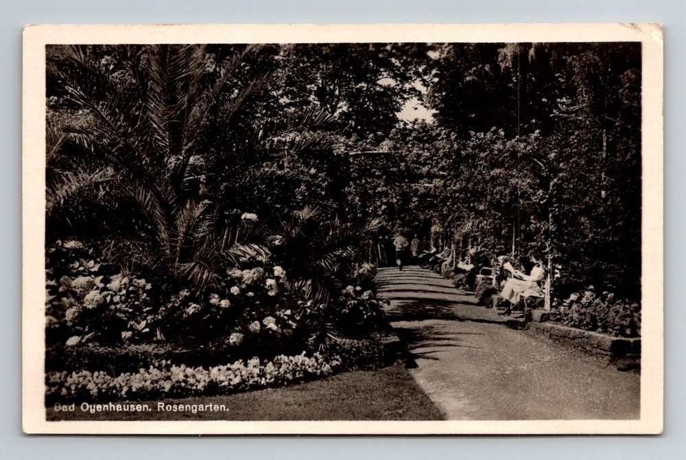 Germany- Bad Oeynhausen Rose Garden Park Souvenir Old Post Card Vintage Postcard