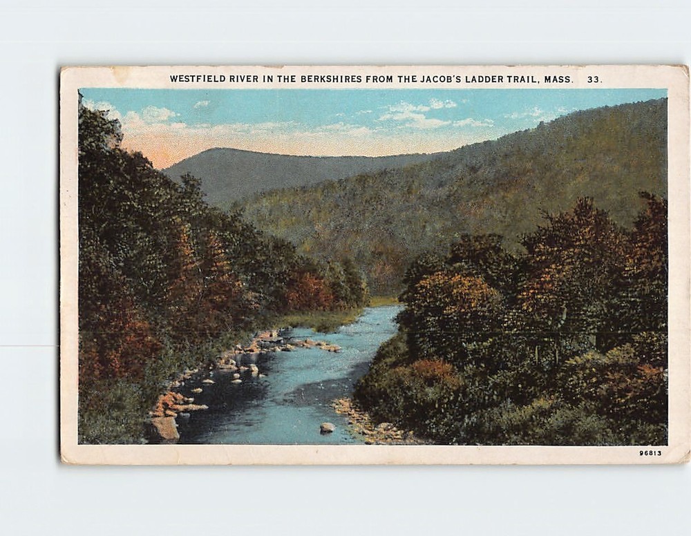 Postcard Westfield River in the Berkshires from the Jacob's Ladder Trail MA