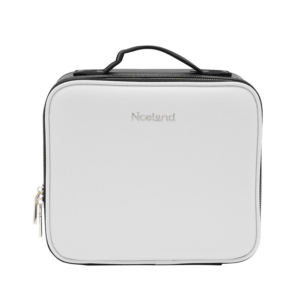 Travel Makeup Case w LED Mirror Portable Cosmetic Box Travel Organizer Black