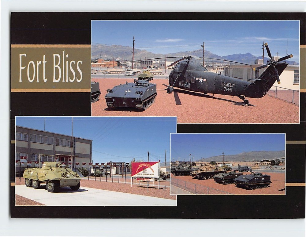 Postcard Tanks & Helicopters Fort Bliss Texas USA