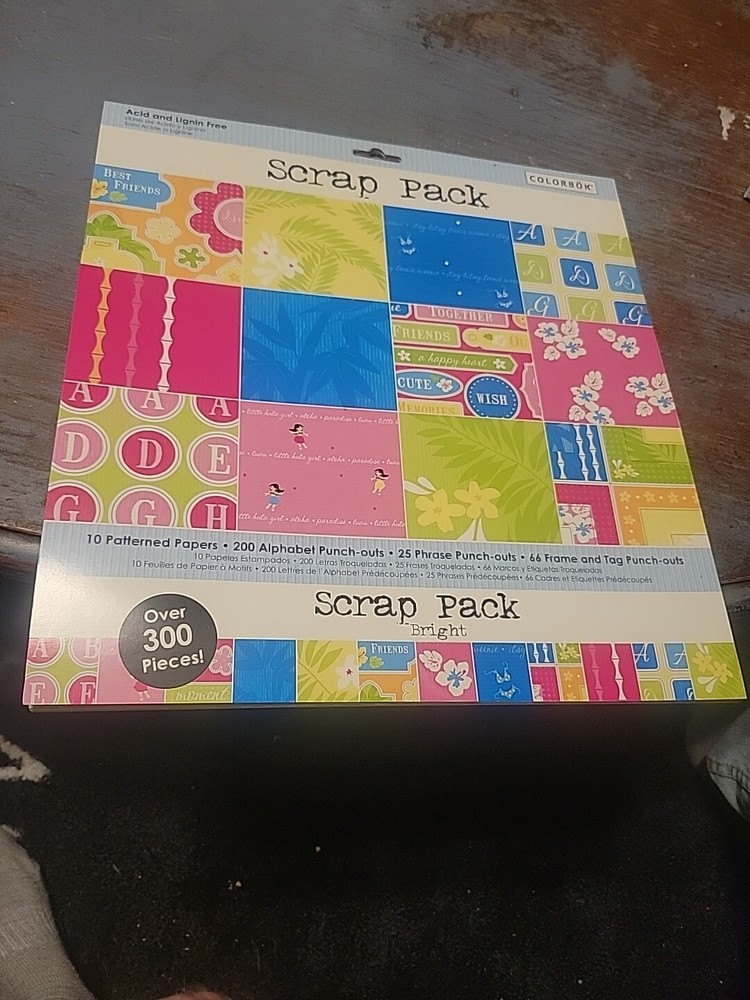 Scrap Pack Bright Colorbok Acid & Lignin Free Scrapbooking Paper Crafting-image