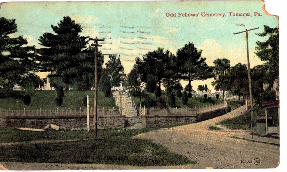 Old Postcard Odd Fellows Cemetery Tamaqua Pennsylvania  1908