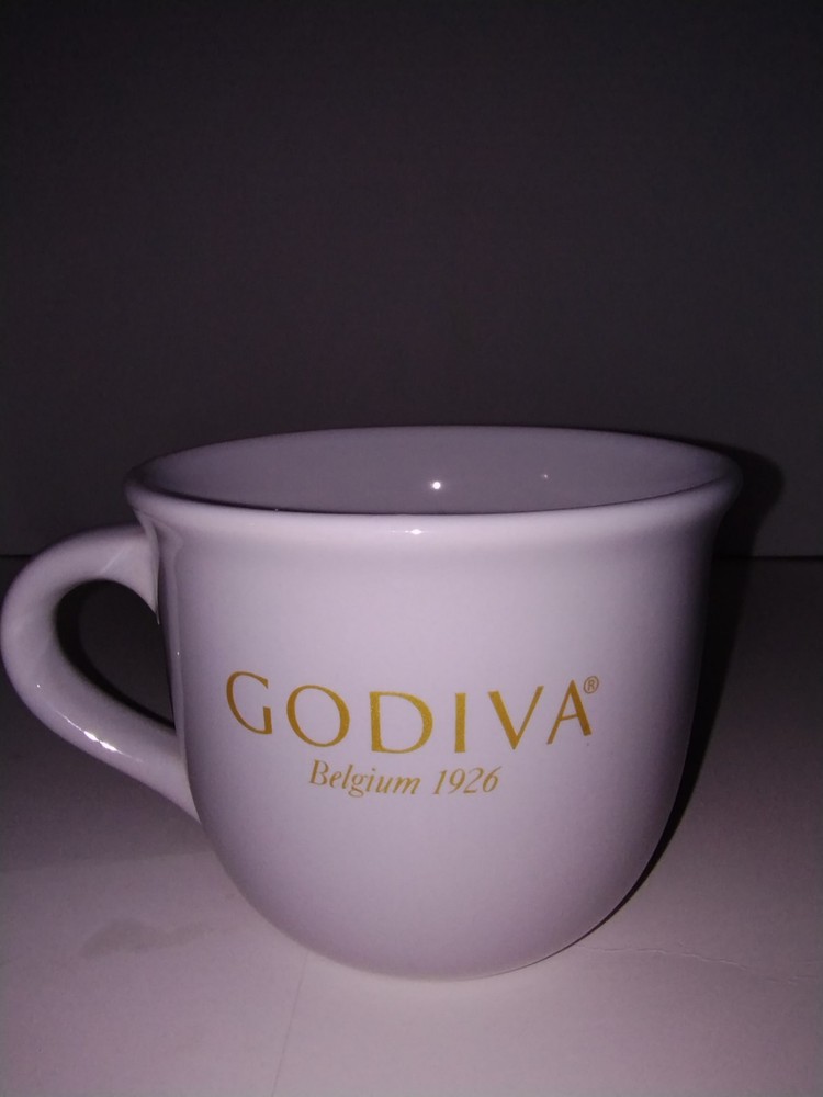 Godiva Belgium 1926 White Gold Ceramic Coffee Cup Mug