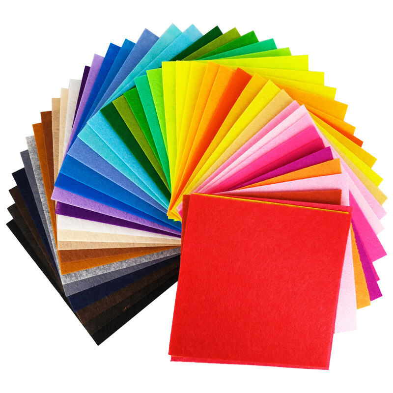 Nonwoven Felt Fabric 10x10cm Patchwork Cloth Bundle for Kids Scrapbooking -a5