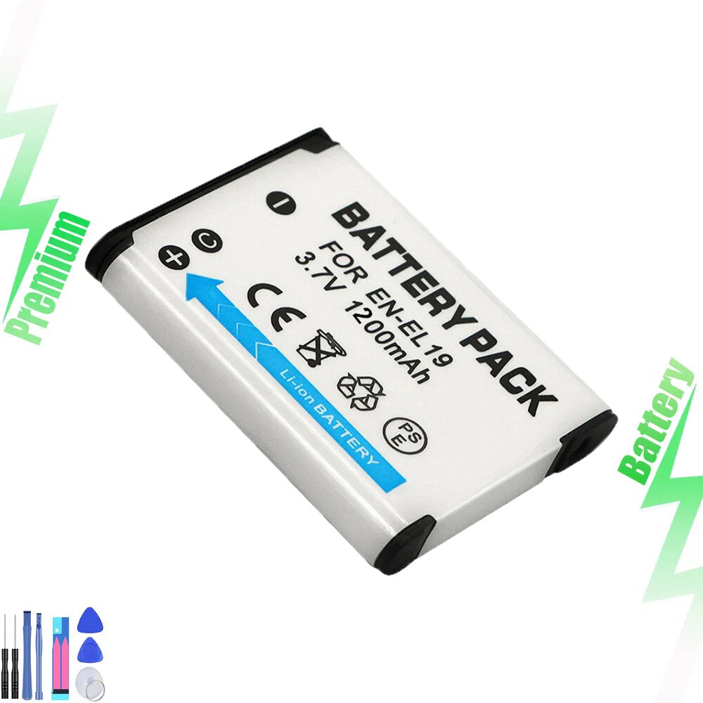 1x 1200mah Battery for Nikon EN-EL19 Coolpix S3300 S3400 S3500 S3600 S3700 S4100