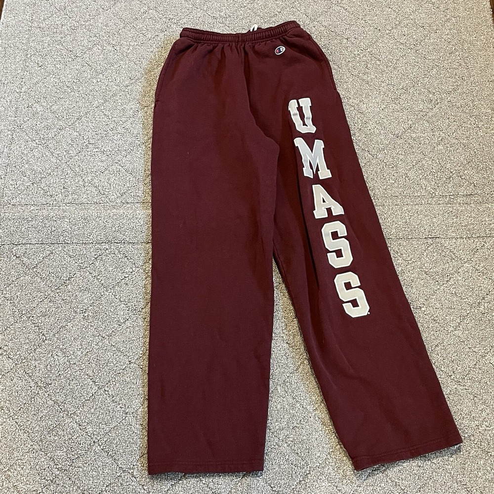 Vintage Champion UMASS Sweatpants Womens Small Maroon Pockets Drawstring