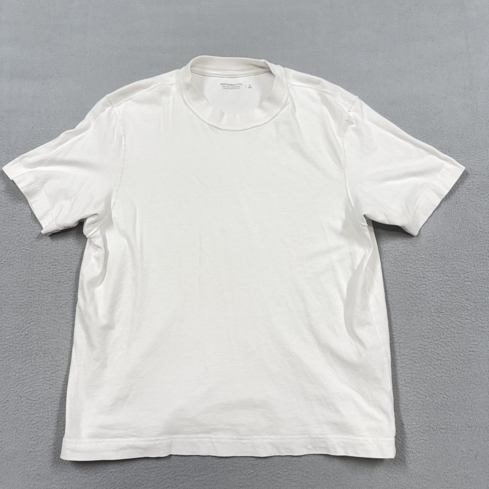 Abercrombie & Fitch Shirt Mens Small White Soft Essentials Tagless Tee Crewneck