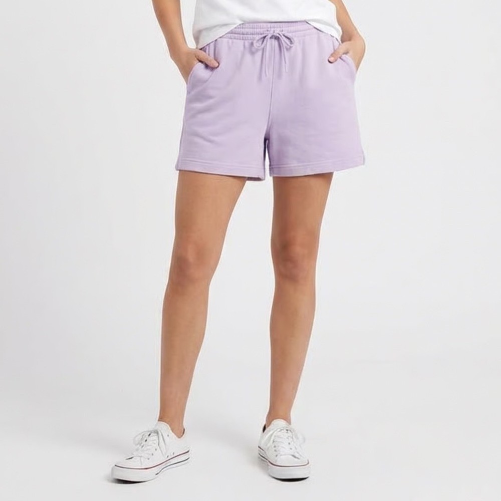 Old Navy Sweatshort Womens XL Lavender Cotton Slash Pockets Drawstring Waist