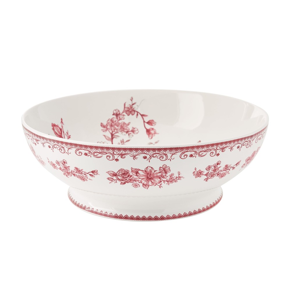 Pioneer Woman Agatha Serving Bowl Red White 11