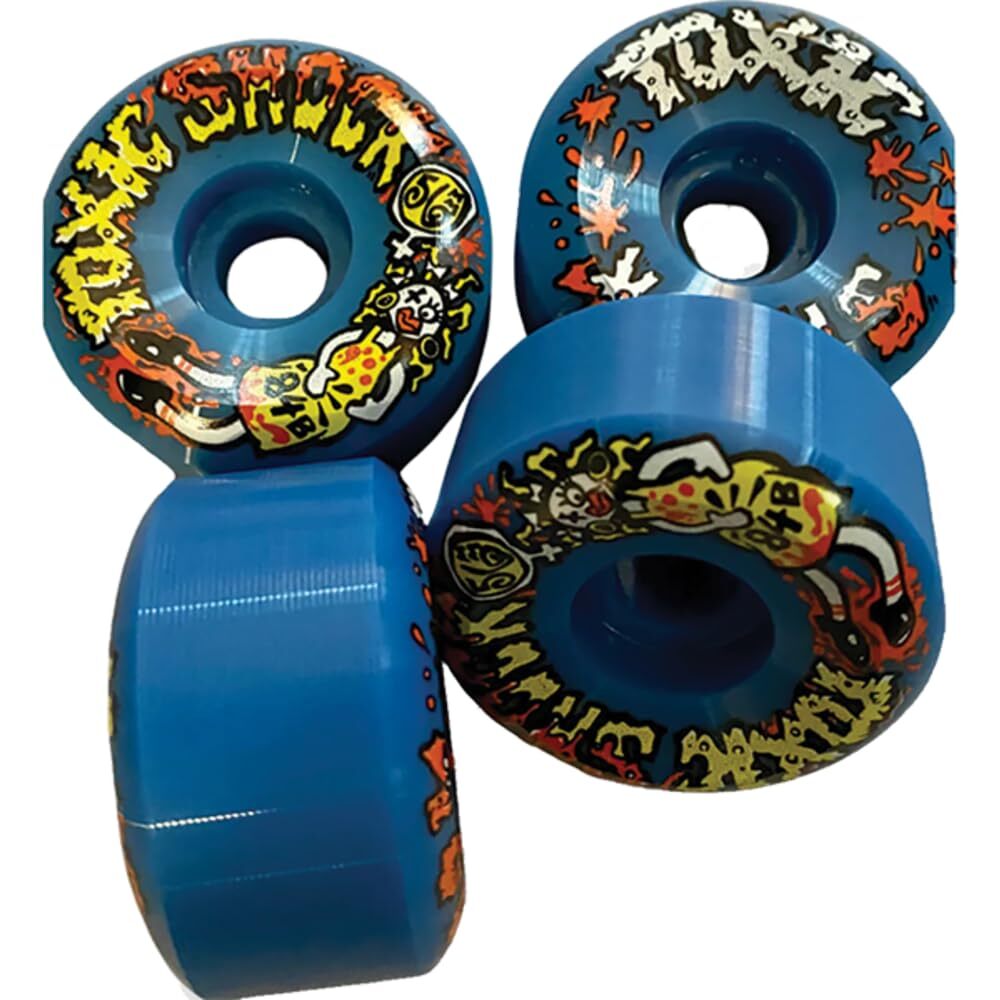 toxic Superthane Toxic Shock 56mm 104A Blue Skateboard Wheels (Set of 4)