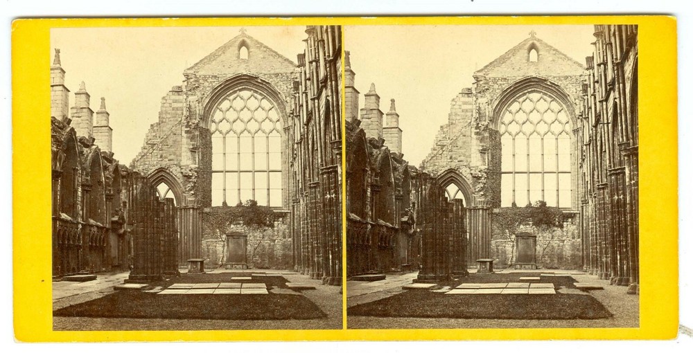 B5952~ SCOTLAND 1860s Chapel Royal Holyrood Edinburgh Stereoview By A. Burns
