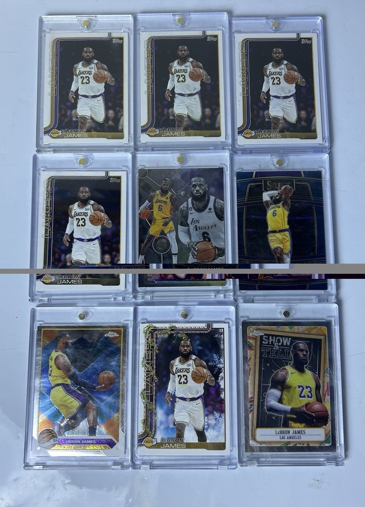 LeBron James 9 Card Lot GOAT Basketball Cards Inserts Base Lakers Collection