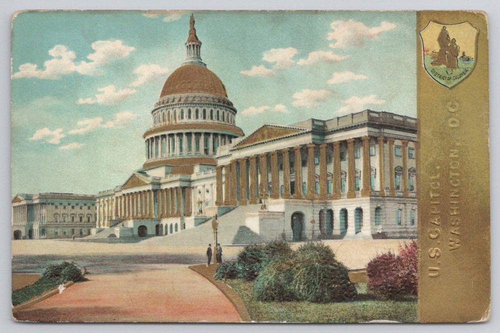 Vintage US Capitol Washington DC Postcard District of Columbia 1910s Unposted