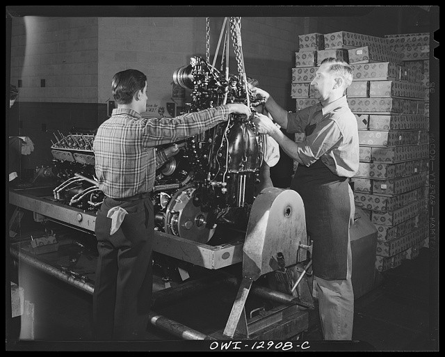 Detroit Michigan 1943 Packard Rolls Royce Engine Assembly Supercharger