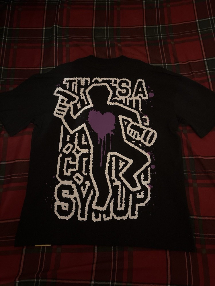 THAT'S A AWFUL LOT OF COUGH SYRUP Graphic Black T-Shirt Men's Size M