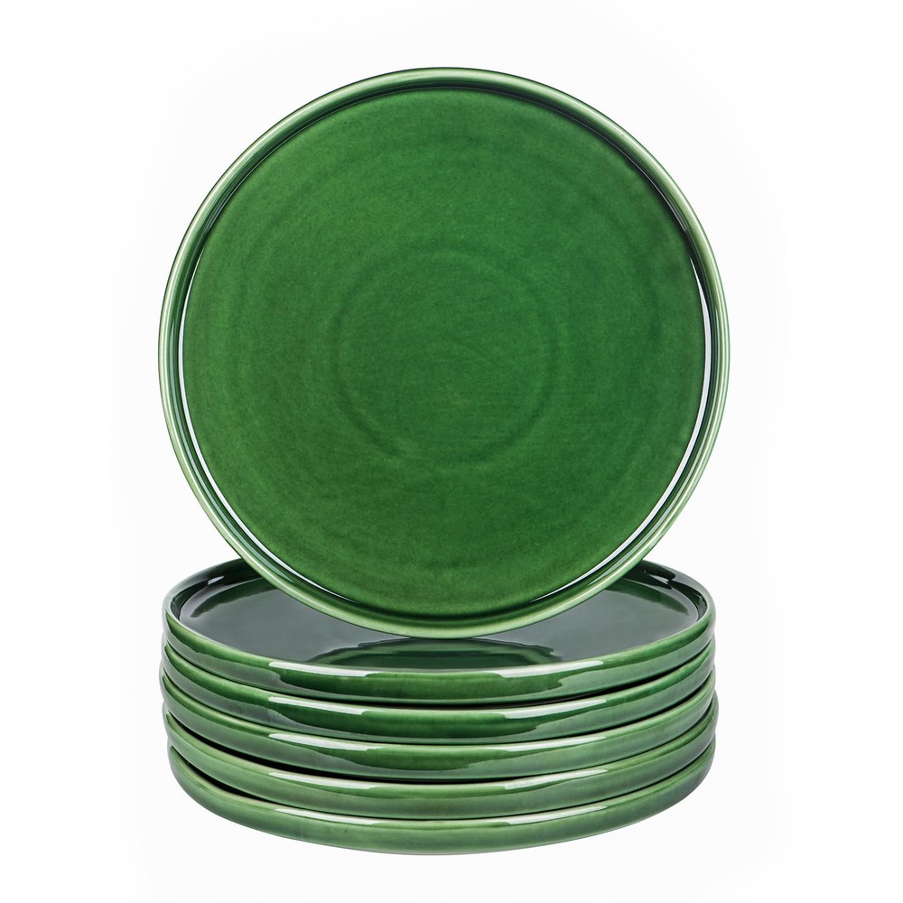 10-Inch Ceramic Dinner Plates Set for Steak Pasta Pizza and More