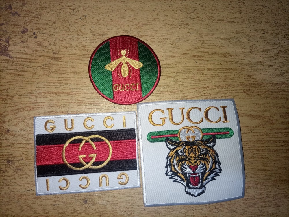 GUCCI Bengal Tiger GUCCI Bee and GUCCI Embriodery Patch Pack Of 3