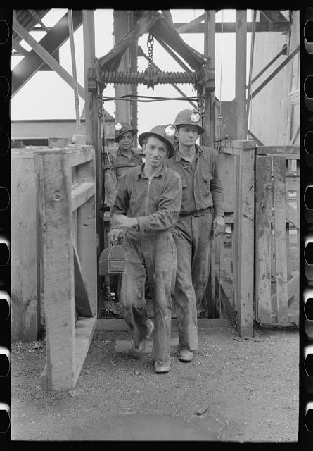 Photo:Mogollon New Mexico 1940 Gold Mine Workers Leaving Cage to Surface