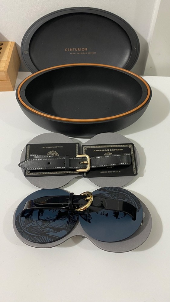 American Express Black Centurion Members Exclusive luggage Name Tag for couples.