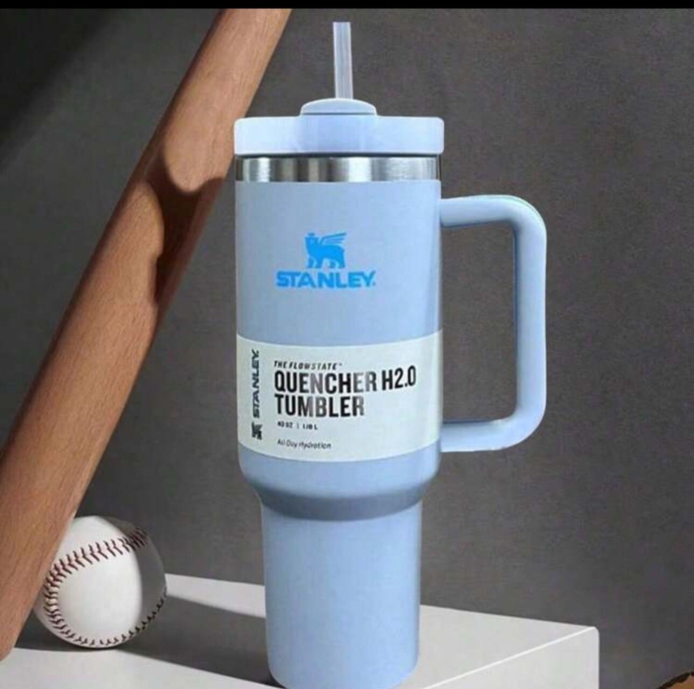 Stanley Powder Blue 40oz Quencher FlowState Tumbler Winter Wonderland Collection
