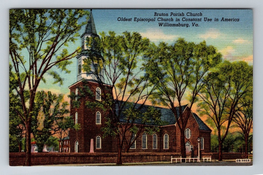 Williamsburg, VA-Virginia, Bruton Parish Episcopal Church Vintage Postcard