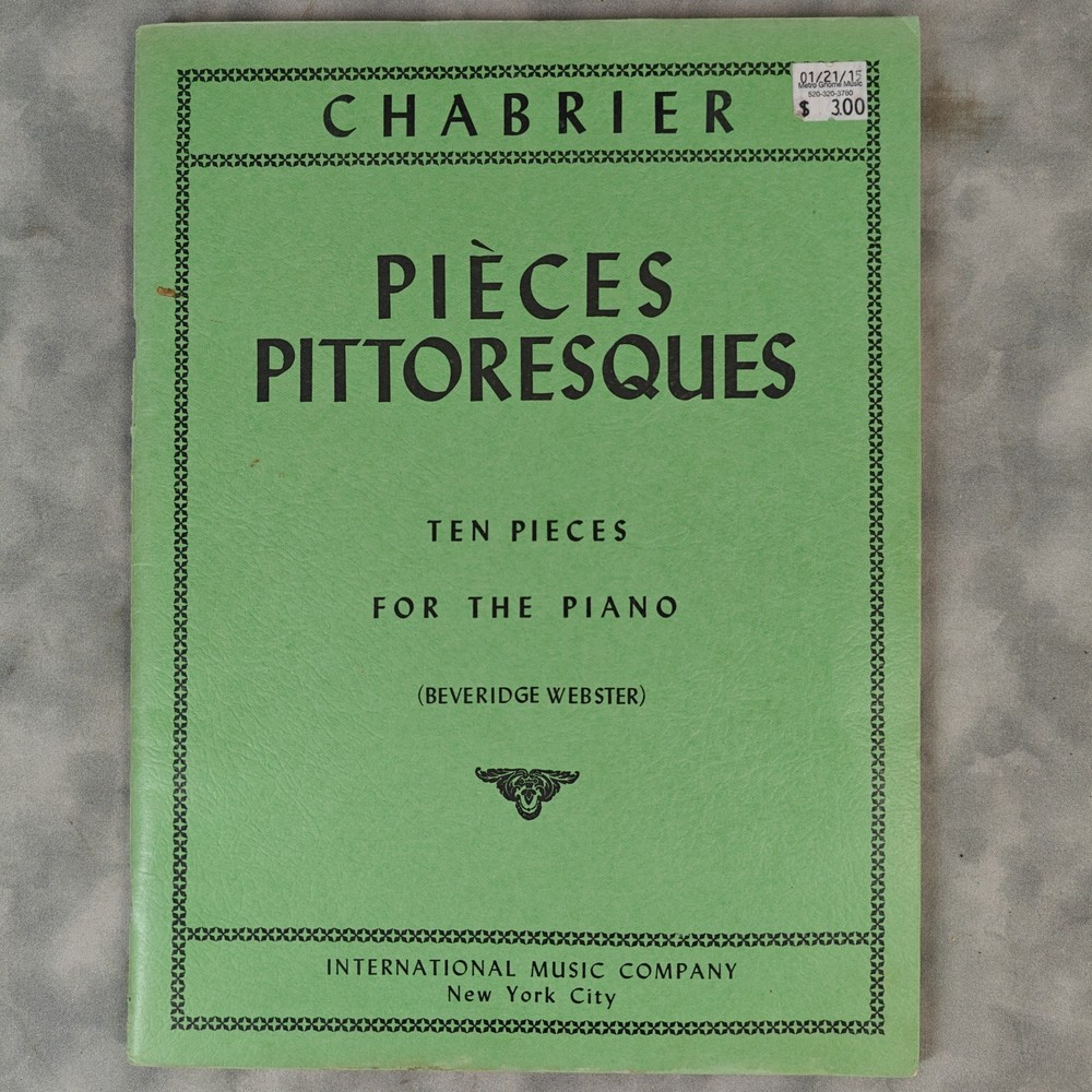 Chabrier Pieces Pittoresques Piano Sheet Music IMC 2082 c1963 Beveridge Webster.