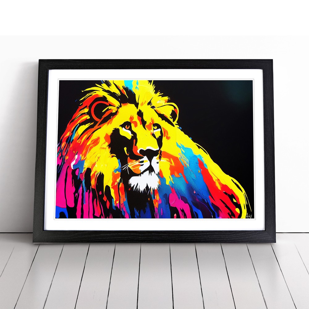 Lion Splash Vol.3 Abstract Wall Art Print Framed Canvas Picture Poster Decor
