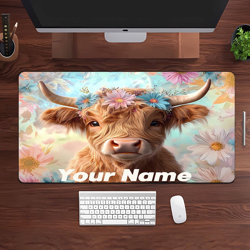 40*90cmCustomizable West Highland Cow Mouse Pad - Non-Slip Rubber Desk Mat with