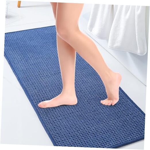 Washable Bathroom Rugs: 47x20 Runner Bath Mat – Non Slip Chenille 47