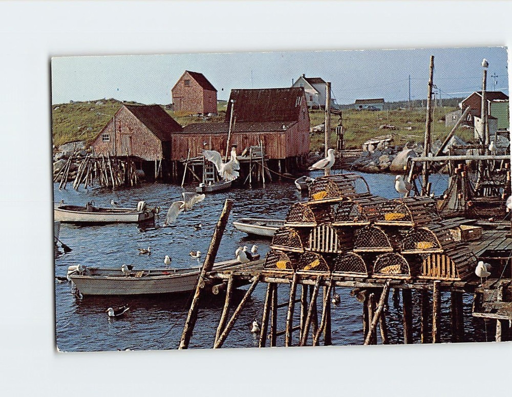 Postcard Fishing Village Nova Scotia Canada