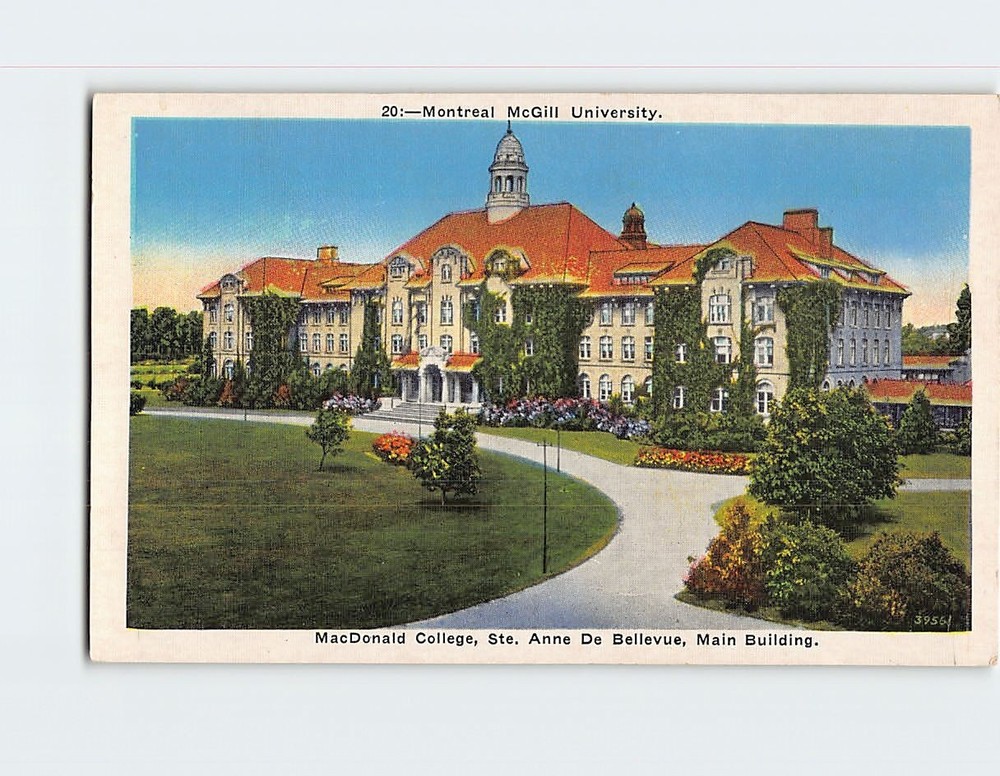 Postcard Montreal McGill University MacDonald College Sainte-Anne-de-Bellevue