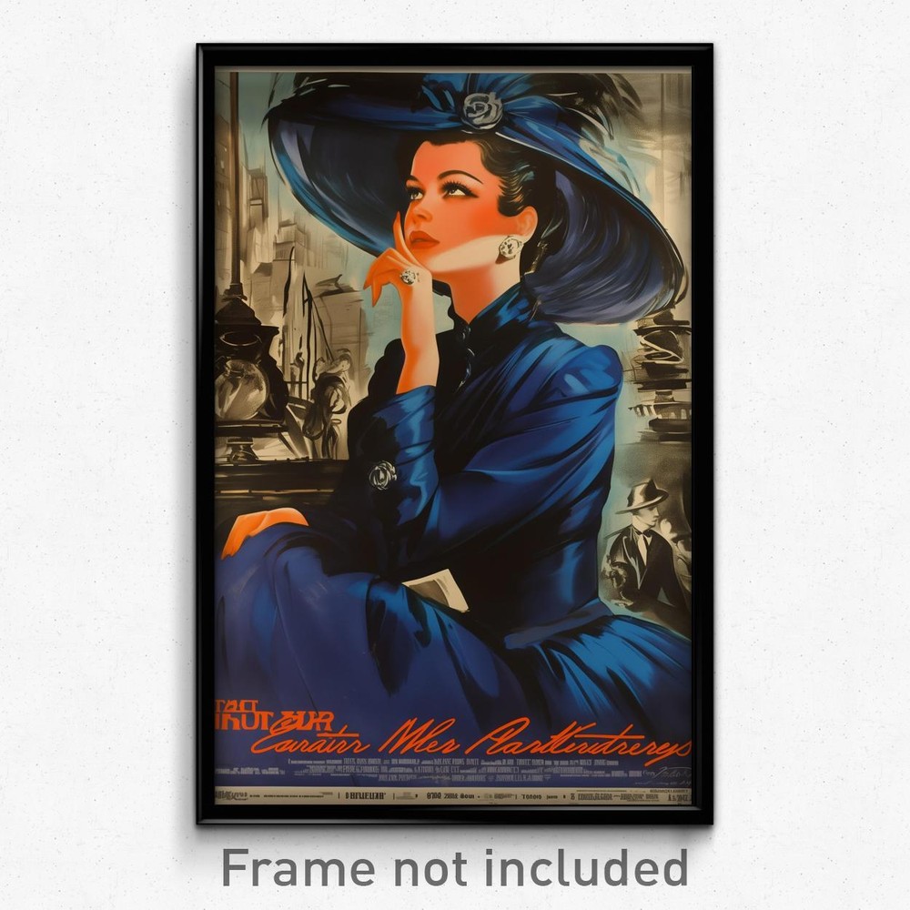 Intrigued woman in voluminous impossible clothes - French movie poster